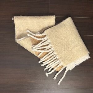 Oversized color block Cream Fringe Scarf banana republic